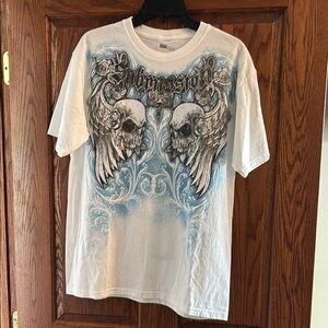 Urban Legends Submission wing and skulls 100% cotton t shirt Large